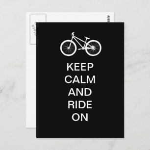 Keep Calm Ride On Postcard