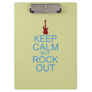 Keep Calm Rock Out – Parody -- Beige Background Clipboard
