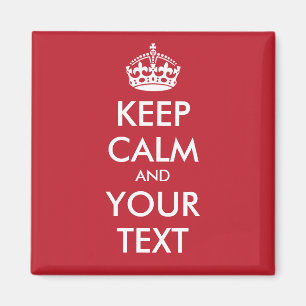 Keep Calm Round Magnet - personalized text