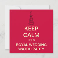 KEEP CALM Royal Wedding Party Invite (Square)