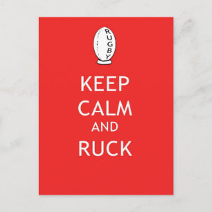 Keep Calm & Ruck Postcard