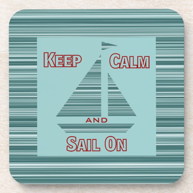 Keep Calm & Sail On Coaster Set (Front)