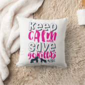 Keep Calm Save Gorillas Wildlife Animal Lover Throw Pillow (Blanket)