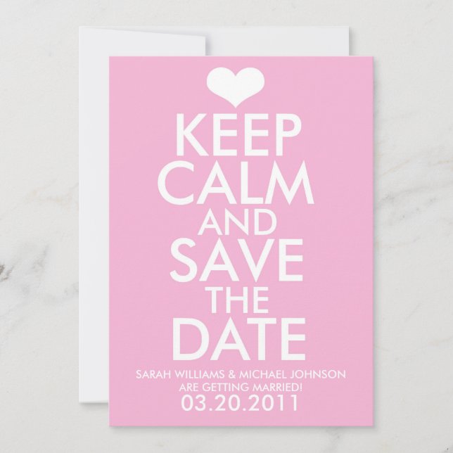 Keep Calm & Save the Date (Front)