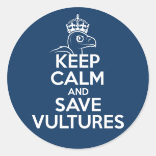 Keep Calm & Save Vultures Classic Round Sticker