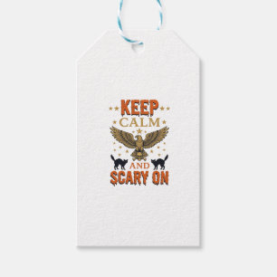Keep Calm Scary On Vintage Halloween Vector Design Gift Tags