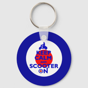 Keep Calm Scooter on Mod target Keychain