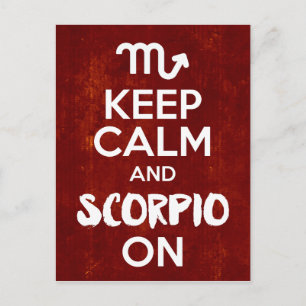 Keep Calm Scorpio On Birthday Astrology Postcard