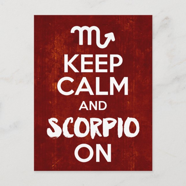 Keep Calm Scorpio On Birthday Astrology Postcard (Front)