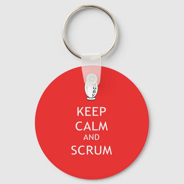 Keep Calm & Scrum Keychain (Front)