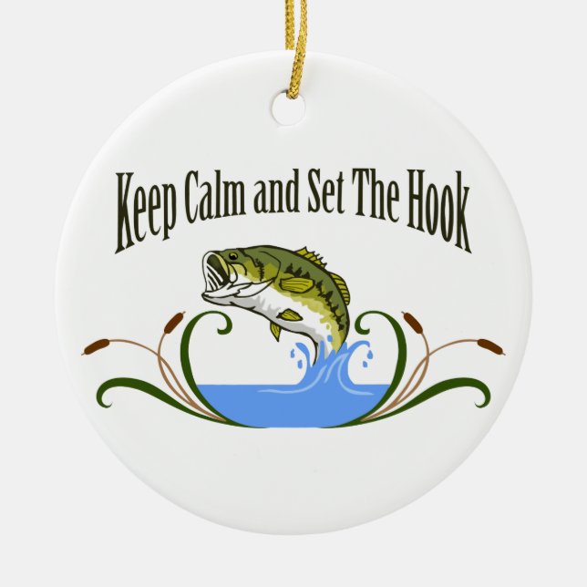 Keep Calm Set Hook Ceramic Ornament (Front)