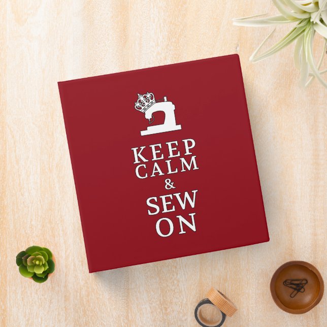Keep Calm Sew On {Dark} Pattern Organizer Binder (In Situ)