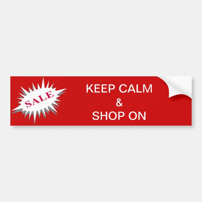 keep calm & shop on bumper sticker (Front)