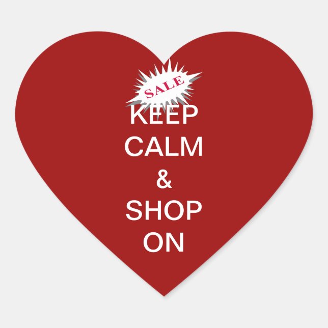 keep calm & shop on heart sticker (Front)