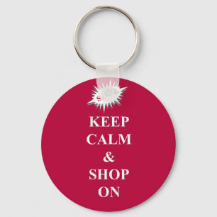 keep calm & shop on keychain