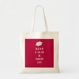 keep calm & shop on tote bag