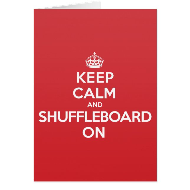 Keep Calm Shuffleboard Greeting Note Card (Front)