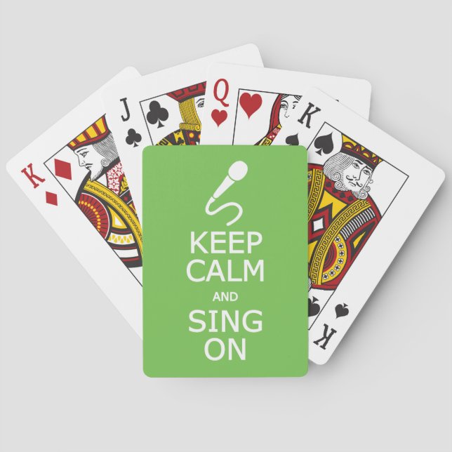 Keep Calm & Sing On custom colour playing cards (Back)