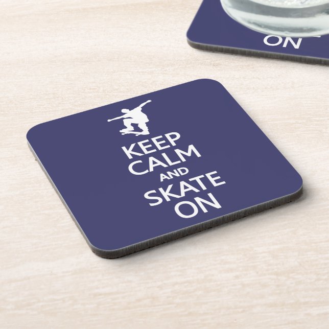 Keep Calm & Skate On custom colour coasters (Left Side)