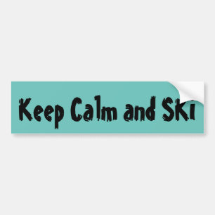 Keep Calm Ski Quote Bumper Sticker