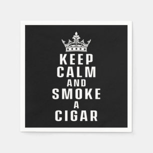 Keep Calm Smoke Cigar Smoker Humidor Cutter Gift Napkin