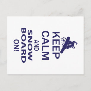 KEEP-CALM-SNOW-BOARD ON POSTCARD
