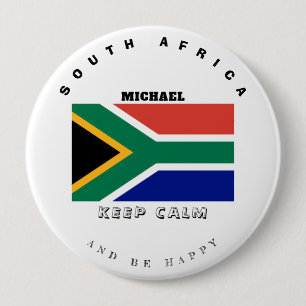 Keep Calm & South Africa Flag 4 Inch Round Button