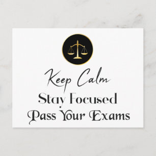Keep Calm. Stay Focused. Pass Your Exams. Postcard