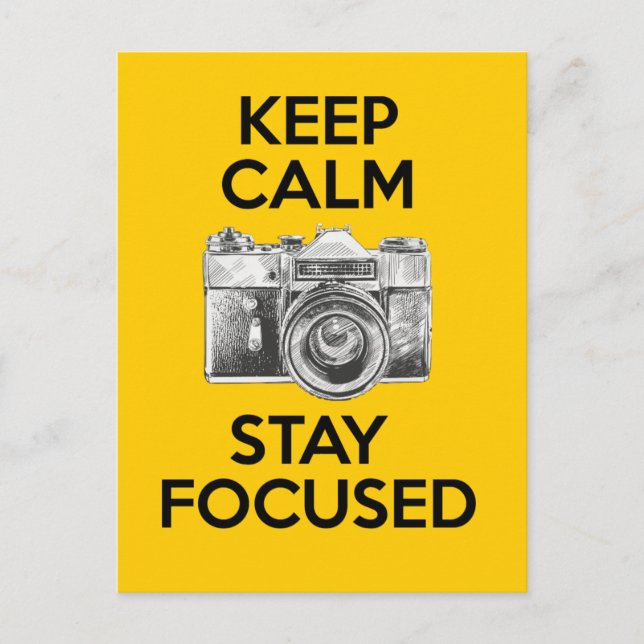 Keep Calm Stay Focused Postcard (Front)