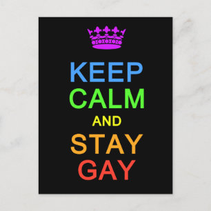 Keep Calm & Stay Gay postcard, customize Postcard