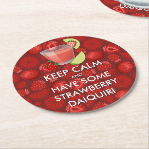 Keep Calm - Strawberry Daiquiri Paper Coaster