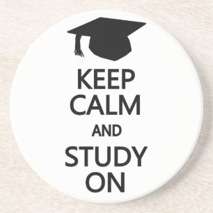 Keep Calm & Study On custom coaster