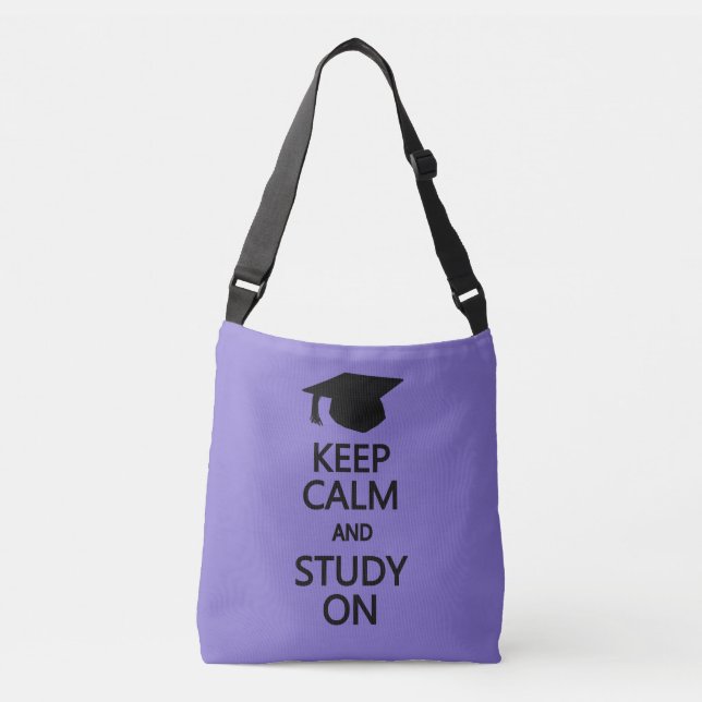 Keep Calm & Study On custom colour bags (Front)