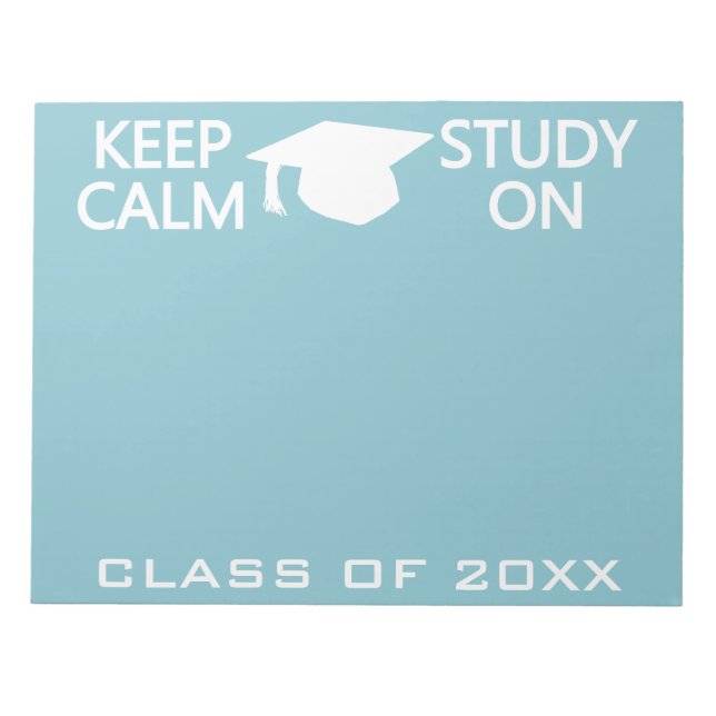 Keep Calm & Study On custom colour notepad (Front)