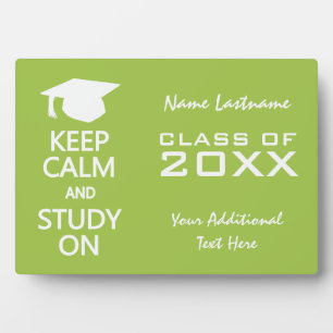 Keep Calm & Study On custom colour plaque