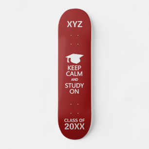 Keep Calm & Study On custom skateboards