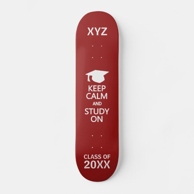 Keep Calm & Study On custom skateboards (Front)