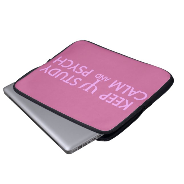 Keep Calm & Study Psych custom laptop sleeve (Front Bottom)