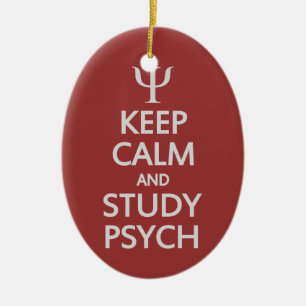 Keep Calm & Study Psych custom ornament