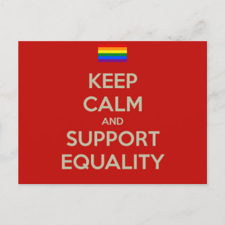 keep calm support equality postcard