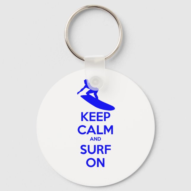 Keep Calm & Surf On Keychain (Front)