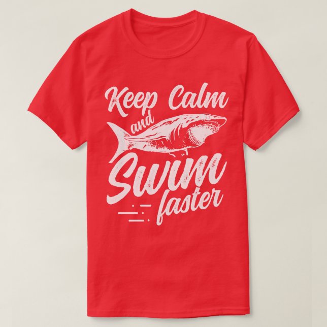 Keep Calm Swim Faster For Shark Lover Pullover  (Design Front)