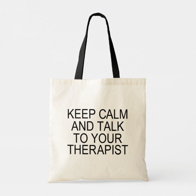 Keep Calm & Talk To Your Therapist Reusable Tote Bag (Back)