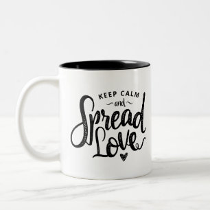 Keep Calm Text Art Love Art Inspirational Heart Ar Two-Tone Coffee Mug