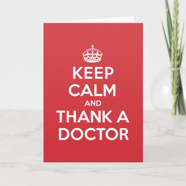 Keep Calm Thank Doctor Greeting Note Card (Front)