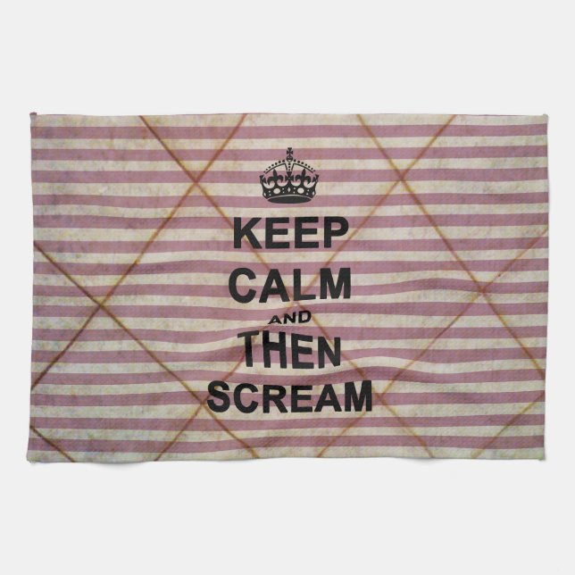 Keep Calm & Then Scream Kitchen Towel (Horizontal)