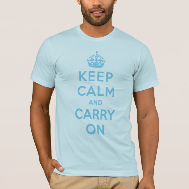 keep_calm_trans_blue_10x10 T-Shirt (Front)