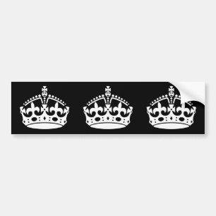 KEEP CALM Triple CROWN on Black Bumper Sticker