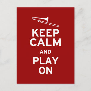 Keep Calm Trombone Postcard