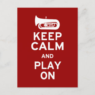 Keep Calm Tuba Postcard